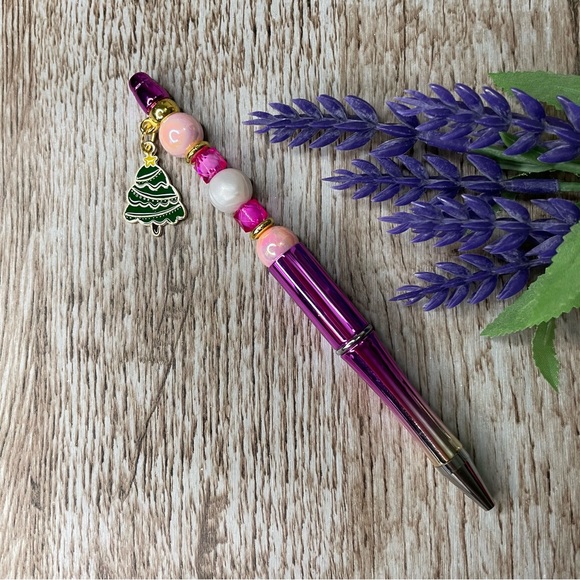 Handcrafted Christmas Pens Beaded Unique Artisan Gifts Office Accessories - Picture 4 of 10